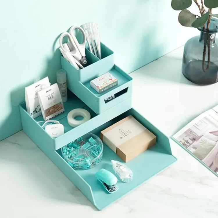 
DIY Desktop Decorations ABS Resin A4 File Drawable Storage Box Stationery Organizer Set Home Office Table Desk Accessories 