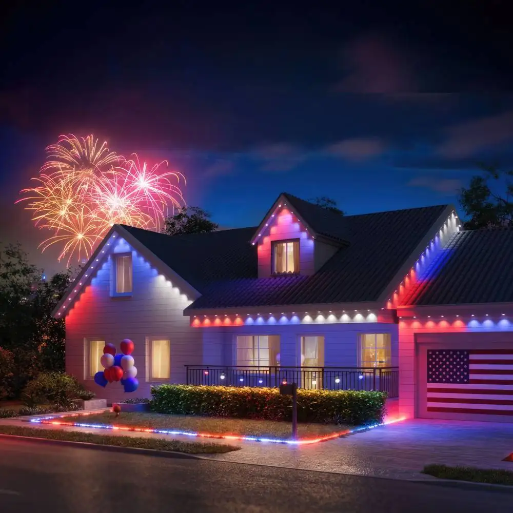 Постоянные наружные светильники для дома RGB светодиодные умные Eave огни супер яркие IP67 Хэллоуин Рождественская вечеринка ежедневный свет