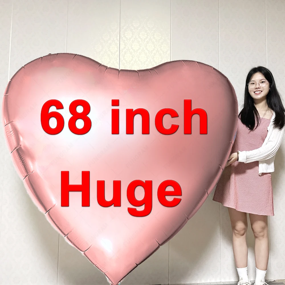 68 Inch New Big Size Heart Star For Valentines Day Helium Foil Balloons Globos