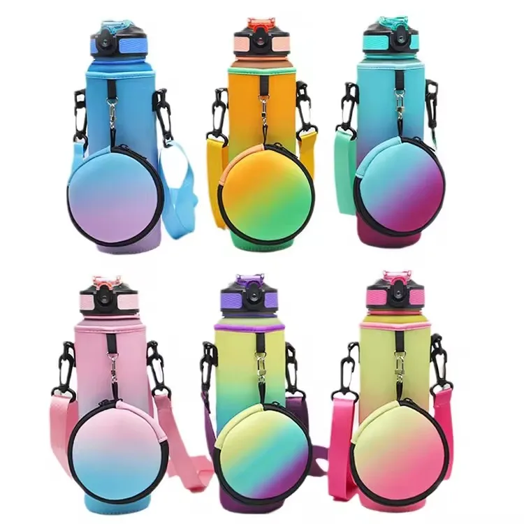 Wholesale Personalized Neoprene Cooler Water Bottle Holder Sleeve Insulated Beverage Can Cooler with Zipper Pouch