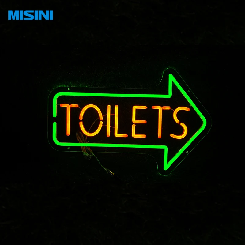 Manufacturer NO MOQ Fast delivery Custom LED Neon Light Toilets Arrow Neon Sign Dropshipping Neon Sign for Party Home Decor
