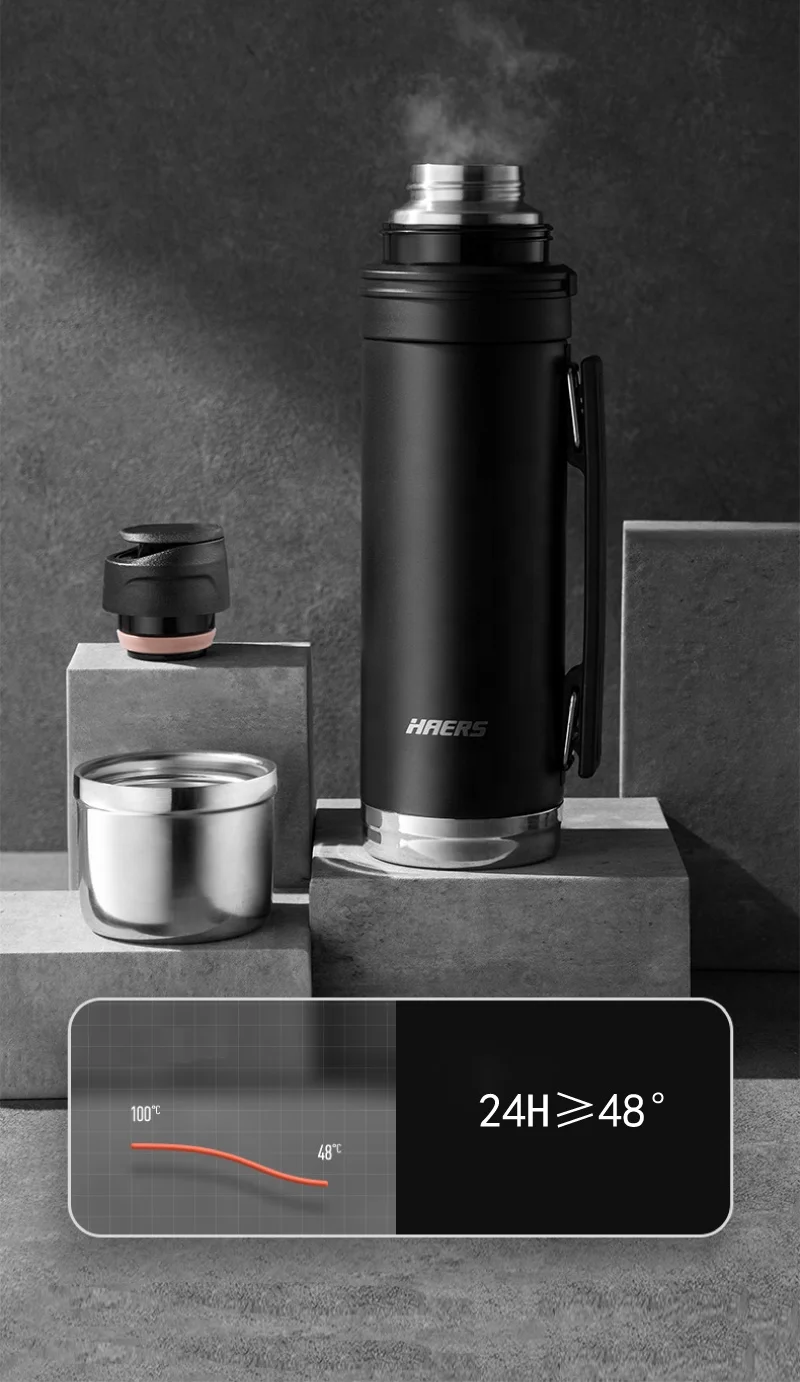 HAERS New design eco-friendly thermo water bottle insulated reusable water cup stainless steel vacuum flasks
