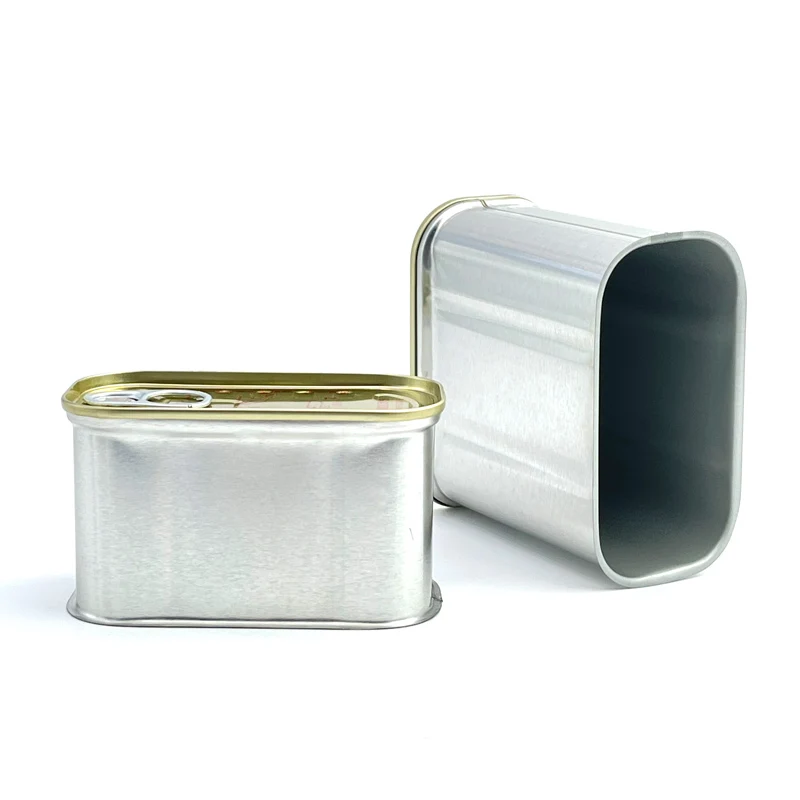 198 # оптовая продажа, пустая прямоугольная банка 198 г с легко открывающимися крышками для приготовления мяса