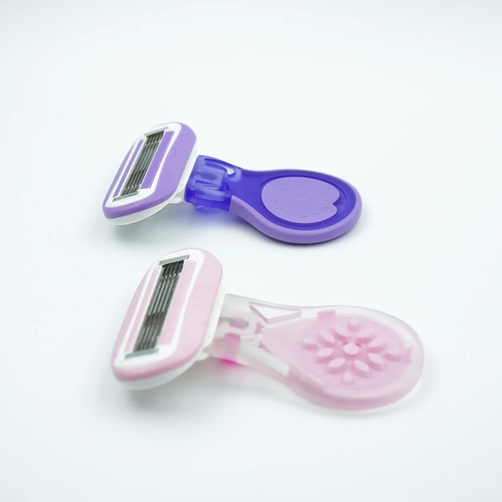 LiYi Women System Safety Razor Custom Color Lady Hair Exfoliating Razors Removable Head 5 blades Reusable Razor
