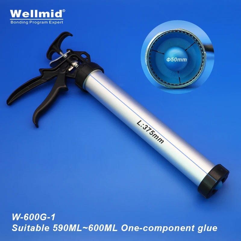Manual Glue Gun For 590ml-600ml Syringe Barrel Single Component 1K PU Epoxy UV Solder Paste Sealant 3M ARALDITE Metal Power Gun