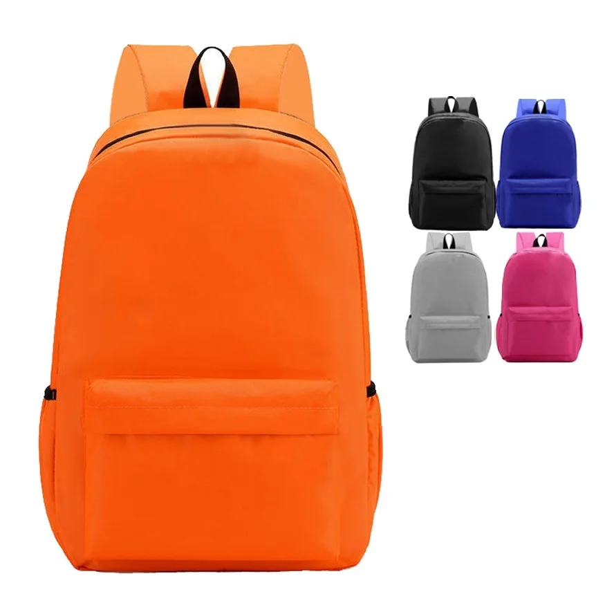 Ready Stock Orange School Backpack Large Capacity Kids Bags Pack 6-12 Year Children Polyester School Bags for Students