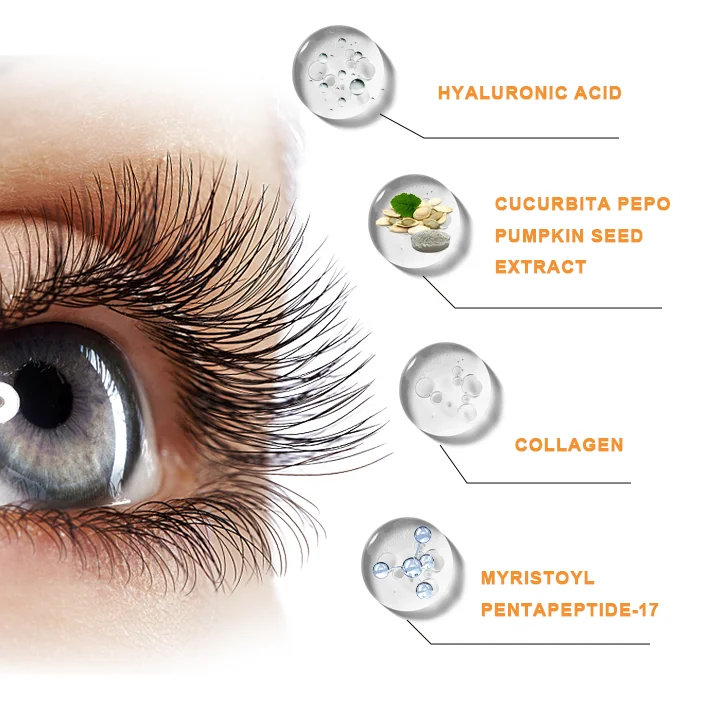 New Design Vegan Organic Boost Eyelashes Enhancers Customized Natural Volumizing Lash Growth Serum Private Label Eyelash Serum