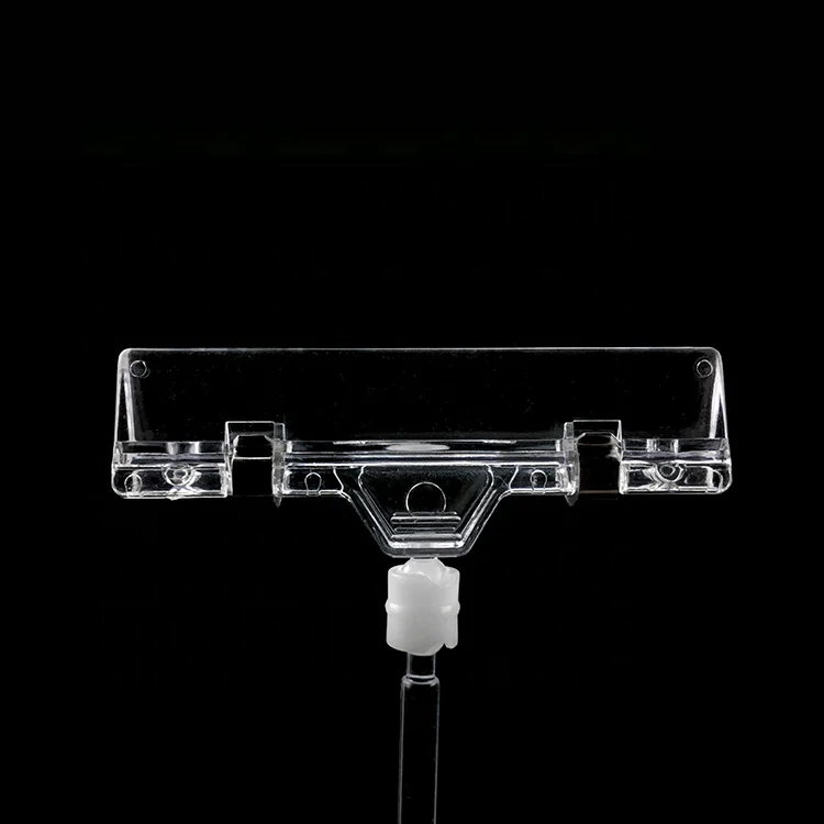 Оптовая продажа двухсторонний держатель знака пластиковый поп-зажим