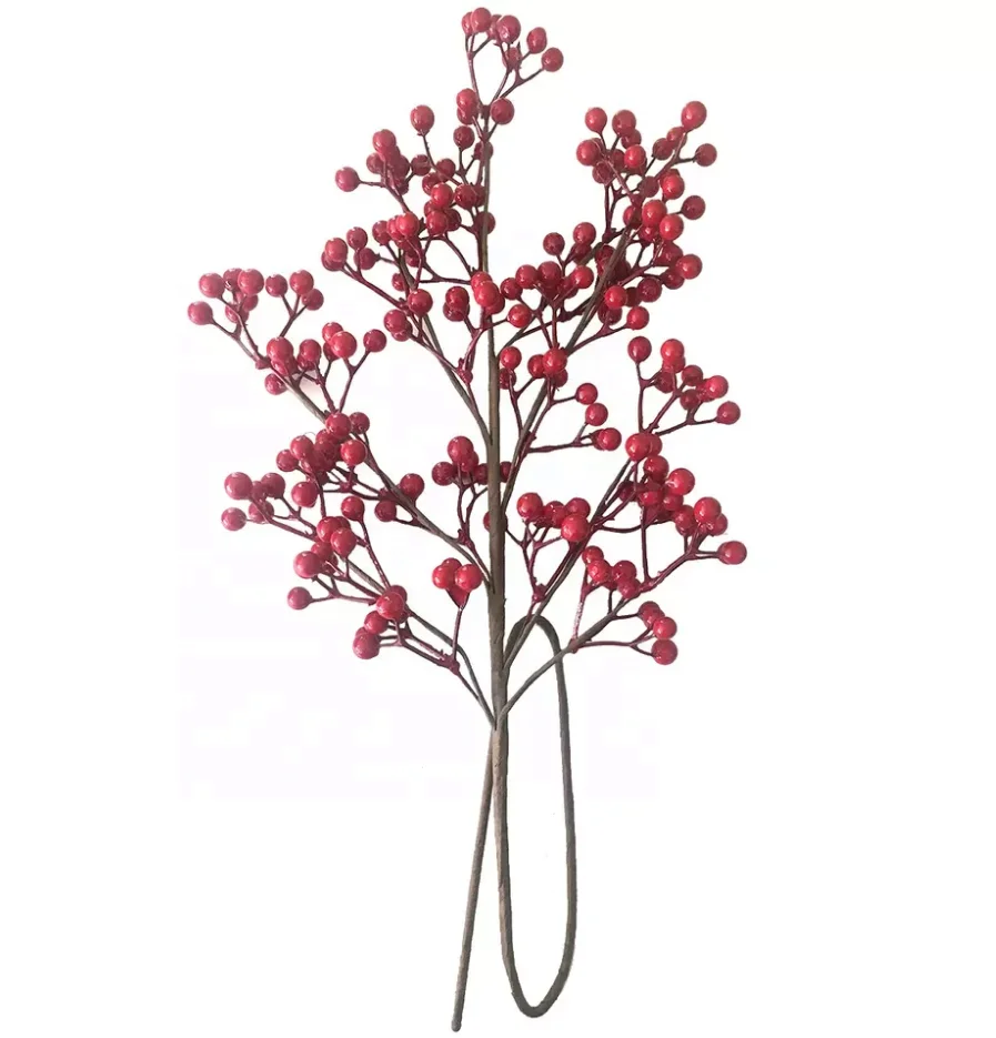 Artificial Berry Pick Branches In Red For Holiday Decorating Decorative Flowers And Wreaths