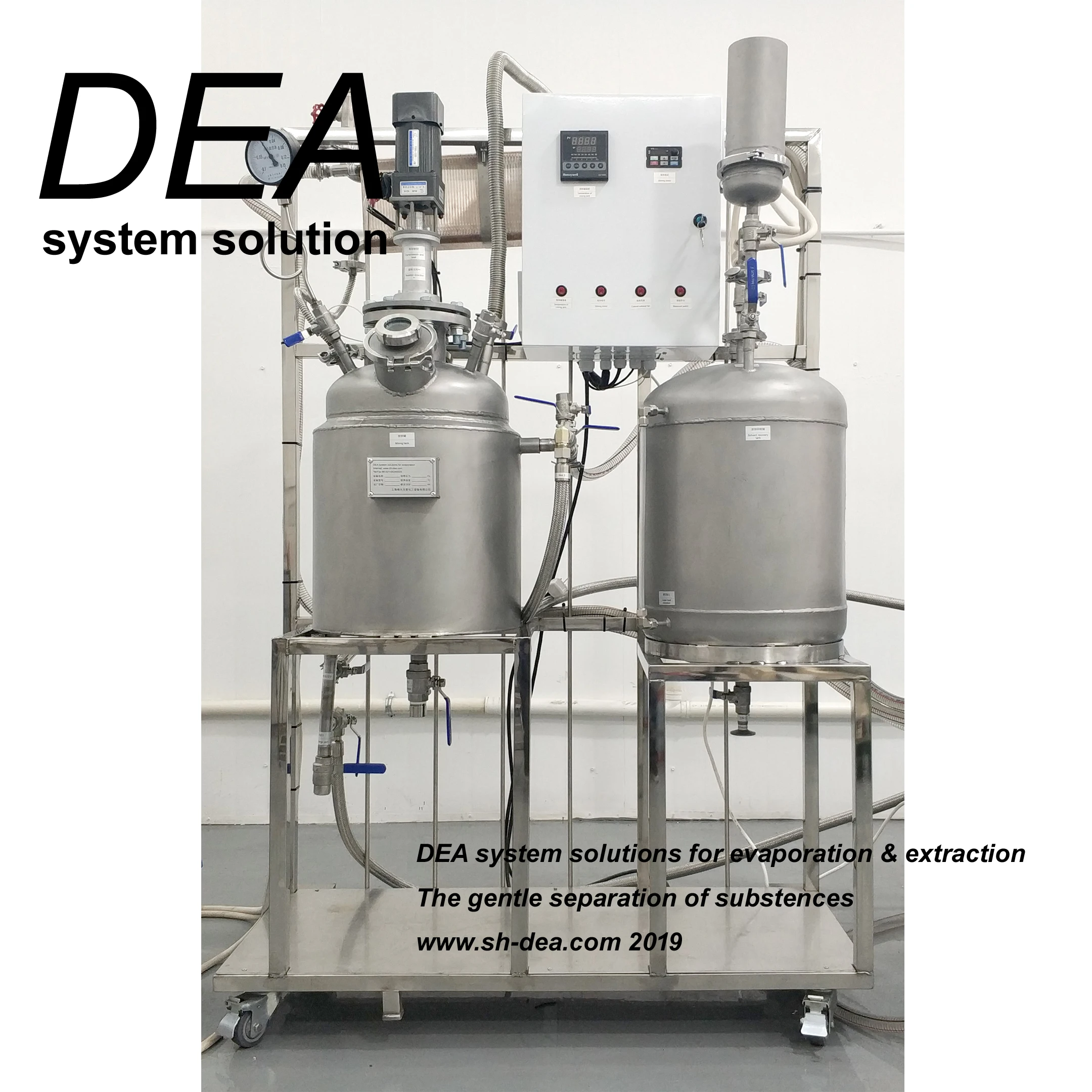 
china lab 10l 20l 25l crystallizer equipment mini wiped thin film industrial rotary evaporator for CBD crystals DEA-CZ-25 