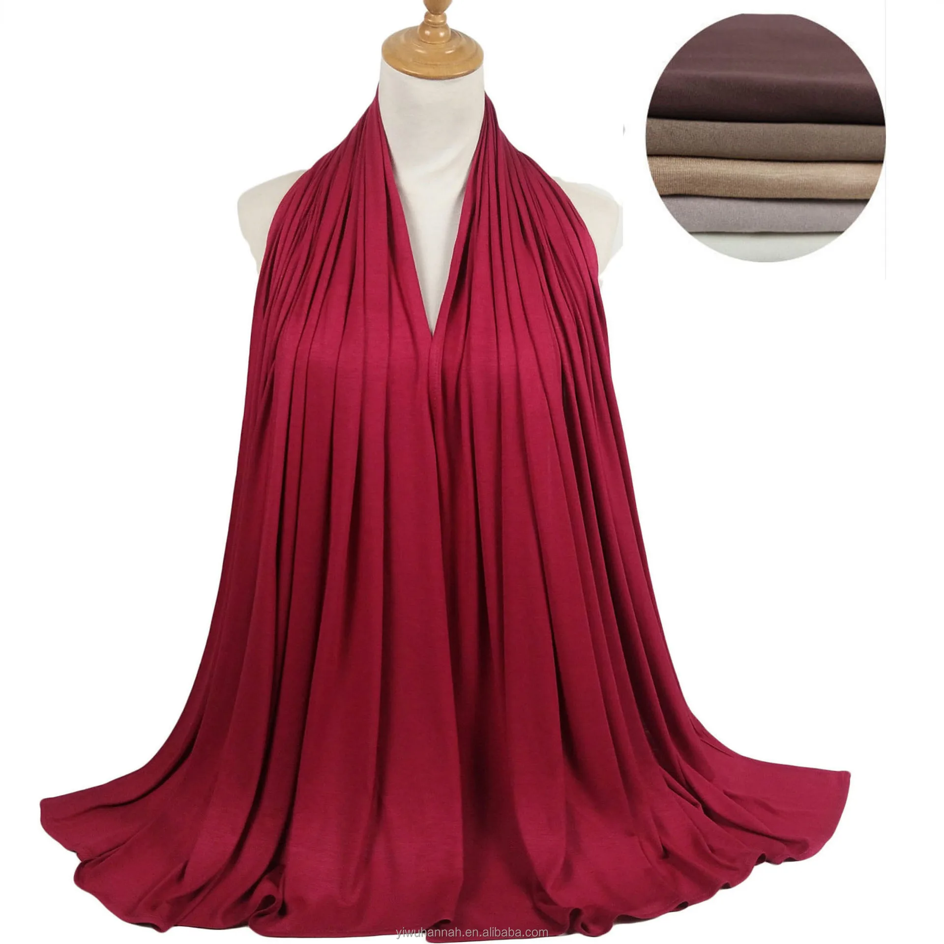 80*180CM High Quality Jersey Hijab Elastic Material Stretch Wrap Shawl Cotton Jersey Hijab