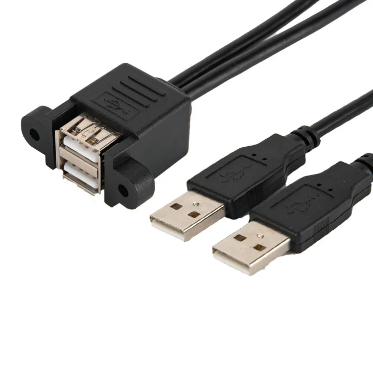 Двухслойный кабель USB2.0 с ушками удлинитель отверстиями для винтов фиксации двойных USB-удлинителей 0 5 м