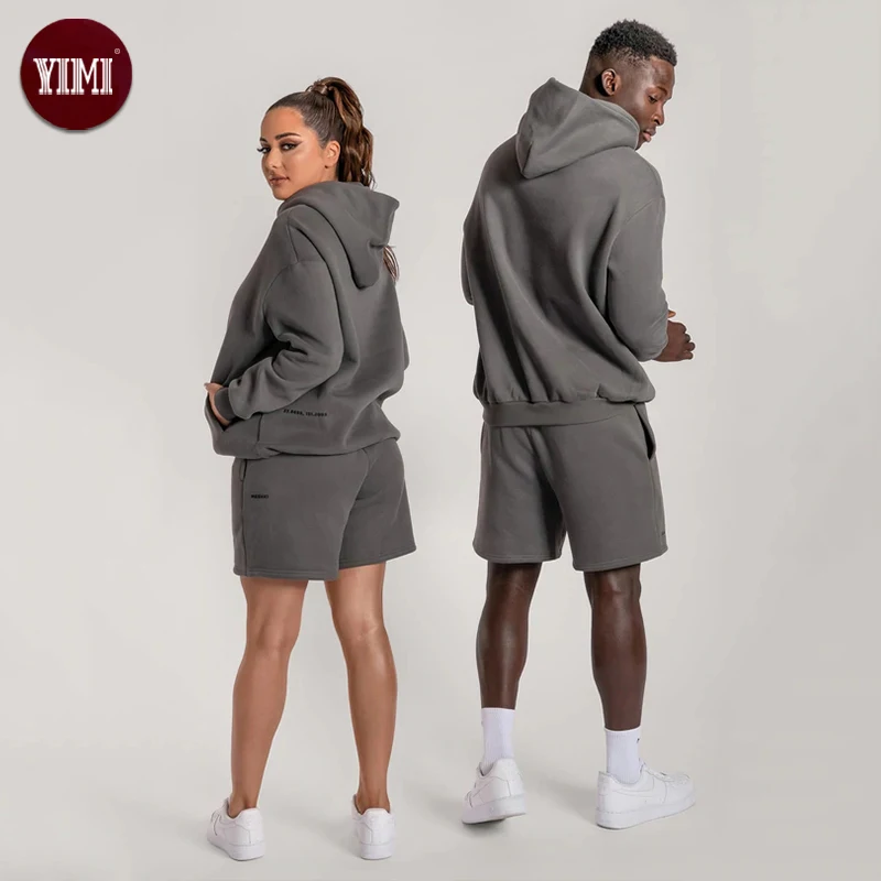 Custom Shorts And Hoodie Jogger Set Men Women Unisex Sportswear Fleece Cotton Sweatsuit