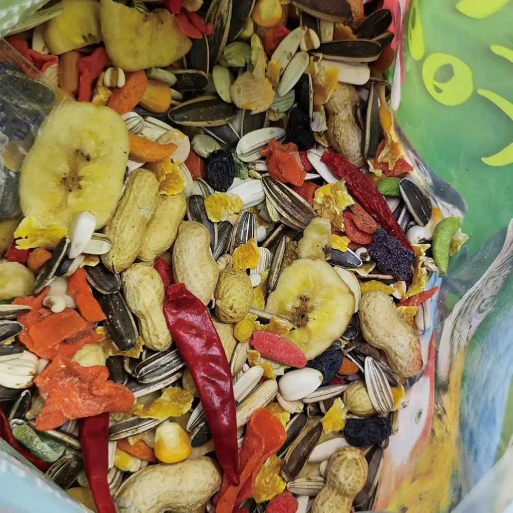 Wimow Wholesale 2kg Mixed with Fruits Grains Northern Parrots African Grey Sunflower Parrot Food