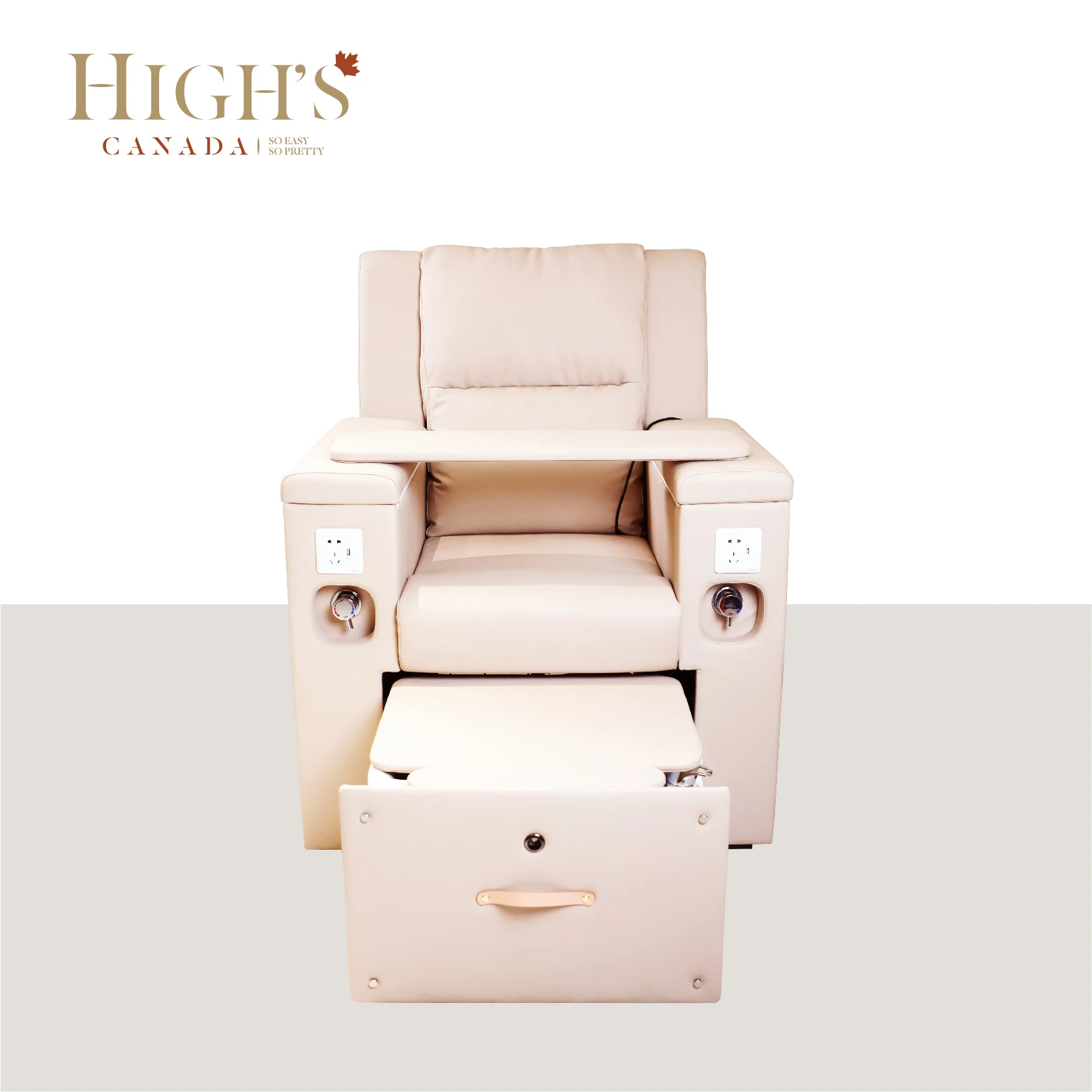 Retractable Pedicure Foot Spa Chair with Tub Drawer Beauty Nail Salon  Equipment