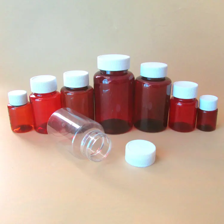 Transparent Large Mouth Plastic Liquid Medicine Bottle Small Empty Capsules Package Bottle