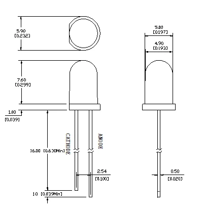 Juhong led diode 1.8v-2.2v 5mm 620nm/630nm/640nm/660nm red dip led free sample