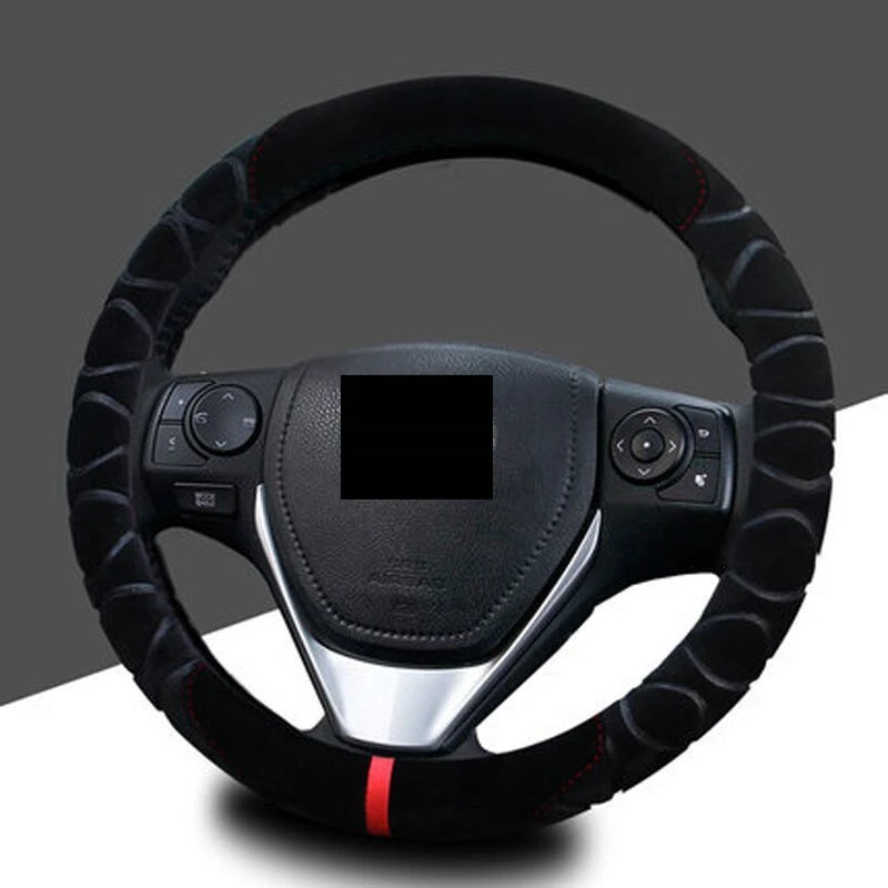 Hot Selling Car Steering Wheel Covers Winter Environmental Plush Embossed Flower Cover