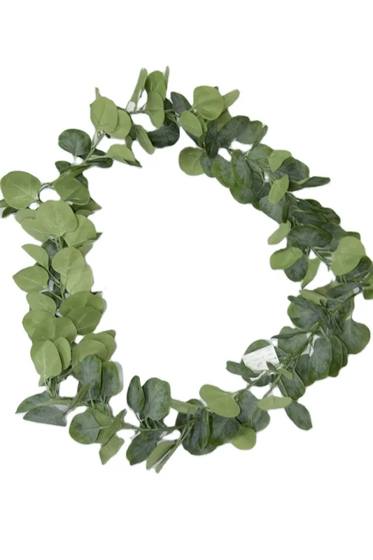 Hot Sale Wedding Decoration Green Eucalyptus Leaves Artificial Garland Flowers Wreaths