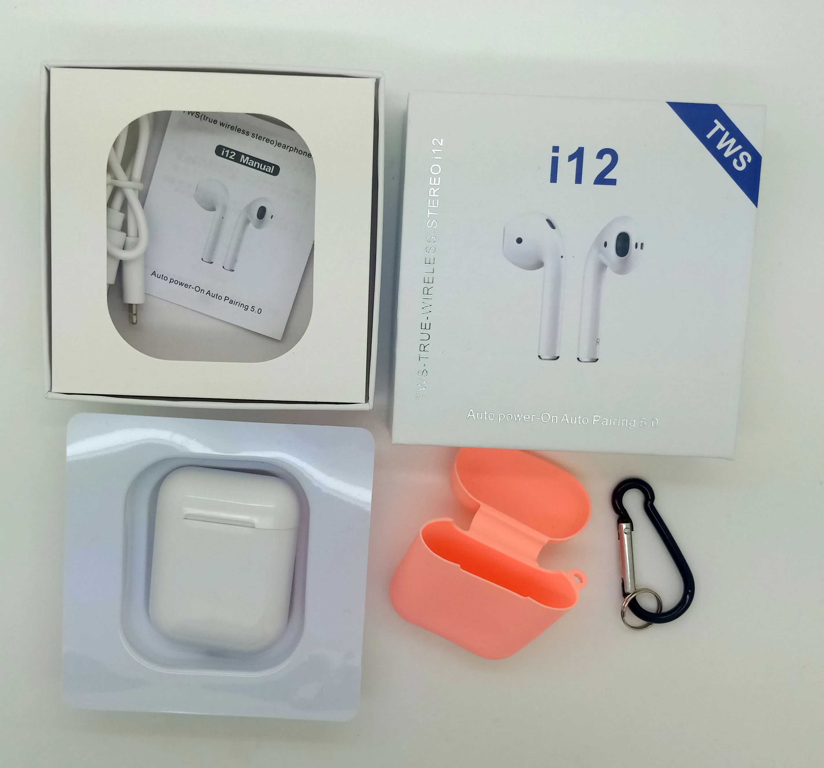 2021 Amazon Top Seller 100% QC check  i12  TWS True Wireless Stereo with silicone case