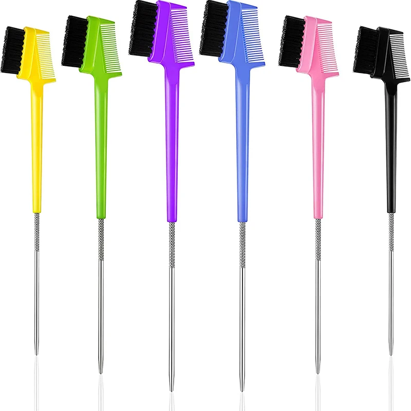 Wholesale Custom Hair Styling Tools Hair Comb 3 In 1 Rat Tail Edge Control Brush Double Sided Eyebrow Comb