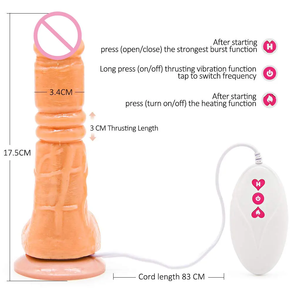 
Dildo Sutom Suction Cup Electric Realistic Women Penis Telescopic thrusting vibrator sex toy women 