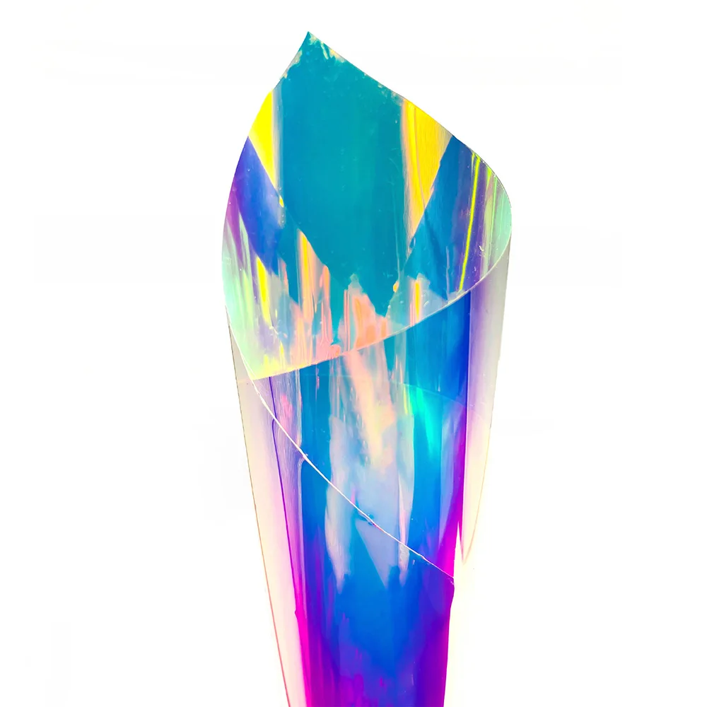 1.38*50m Chameleon Decoration Film Tinted Glass Rainbow Laser Chrome Building Window Film Decorative Dichroic Tint Window Film