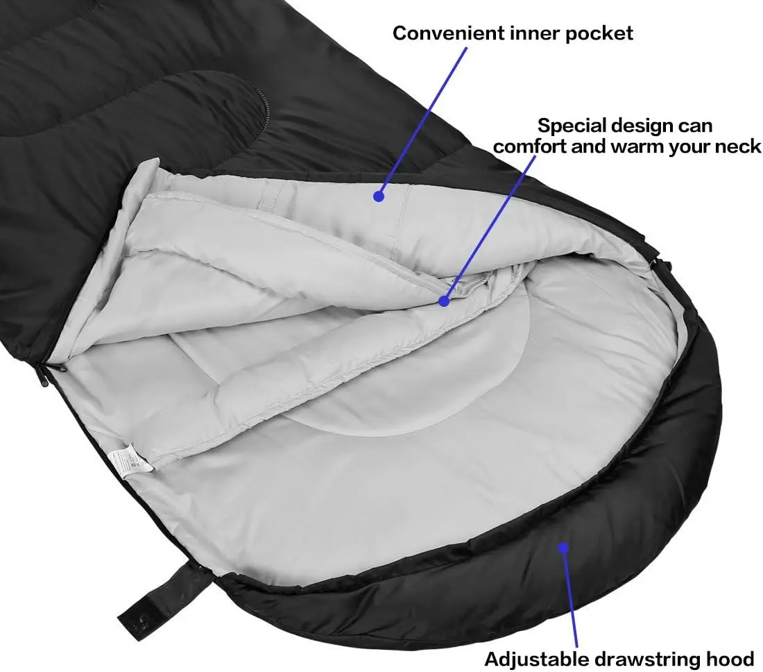 NPOT Sleeping Bag 4 Seasons Waterproof Warm Blanket Sleeping Bag with Compression Bag for Adults