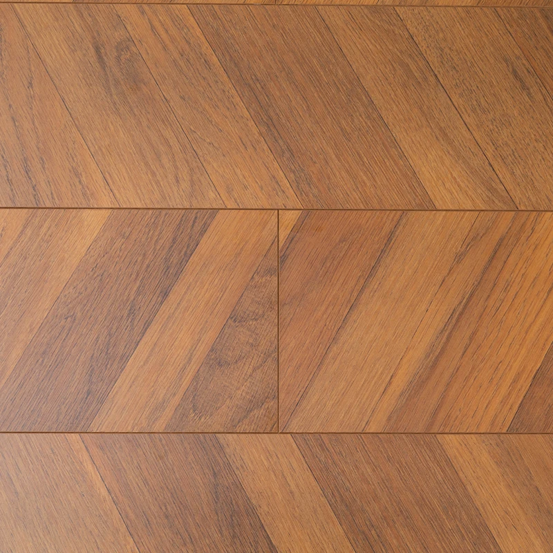 Factory Directly Wholesale Modern Chevron Design AC4 Grade 8mm Indoor Laminate Flooring Smooth Click Installation Hotels AC5
