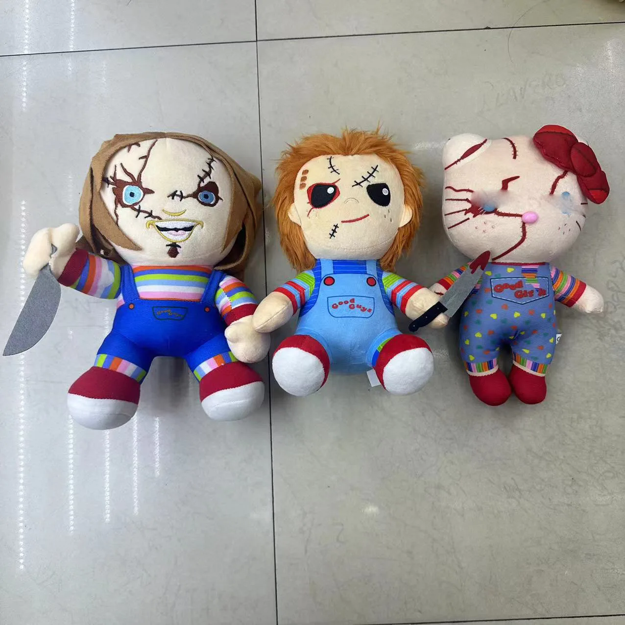 Creative Design Halloween Plush Toy Clown Ghost Doll Chucky Embroidery Plush Doll Wholesale Gift Doll