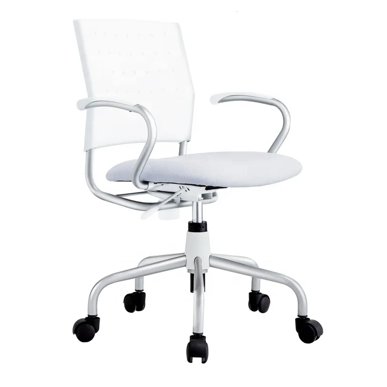 Budget price Home office chair computer use fashionable simple plastic swivel white height adjustable cheap price task office ch