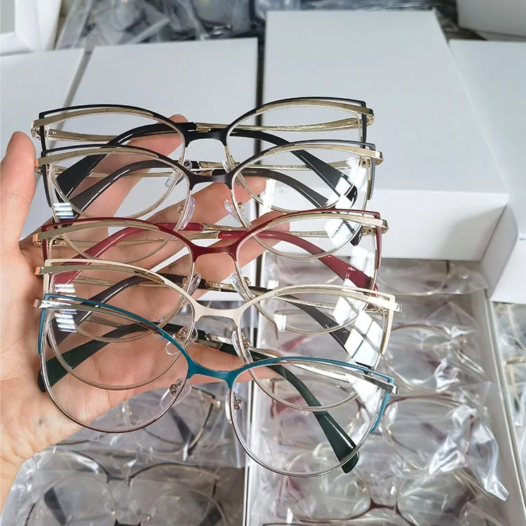 Cat Eye Metal Spectacle Prescription Frames Optical Glasses Stock clearance mix assort random Cat metal optical frame for women