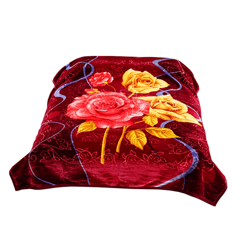 Custom Designed Super Soft Raschel Knitted Blanket Winter Thick Long Plush 6kg Weighted Korean Style Portable for Home Hotel