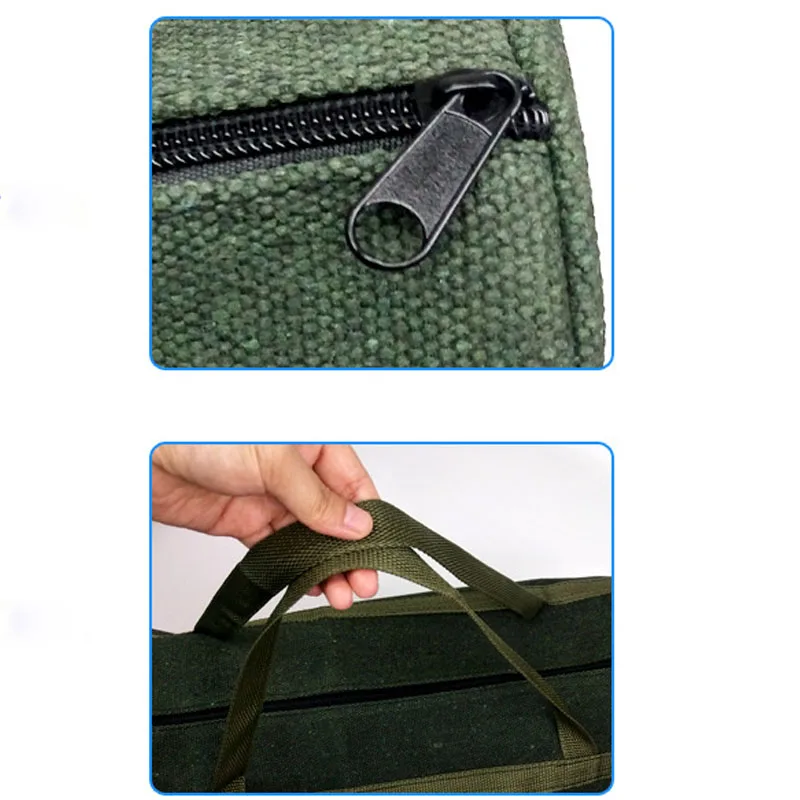 Portable Electrician Canvas Tool Bag Thick Oxford Pouch Storage Organizer with Tote Style for Screwdriver Pliers Instrument Case
