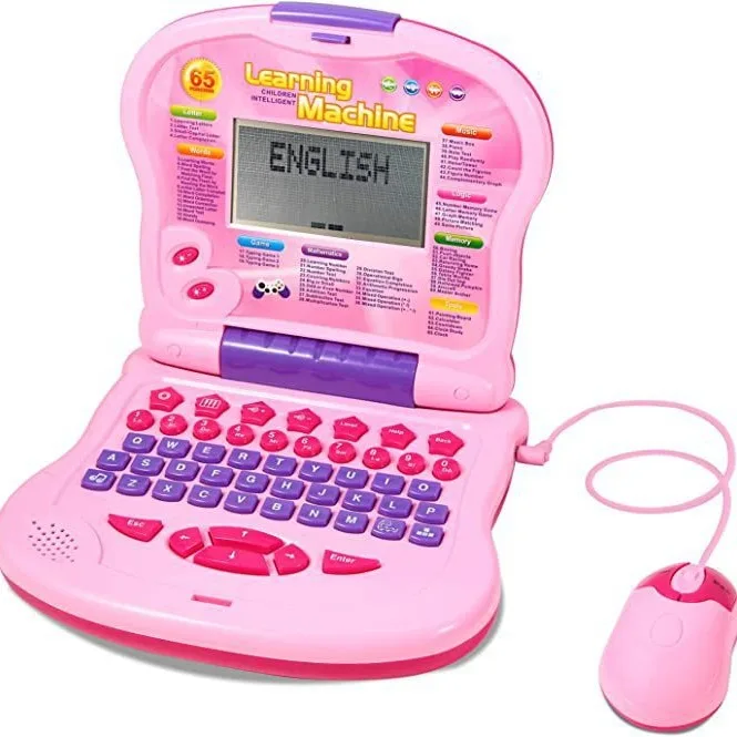 Laptop Kids Toy Learning English Early Education Plastic Intelligent LED Display Laptop Toys Children Computer Learning Machine