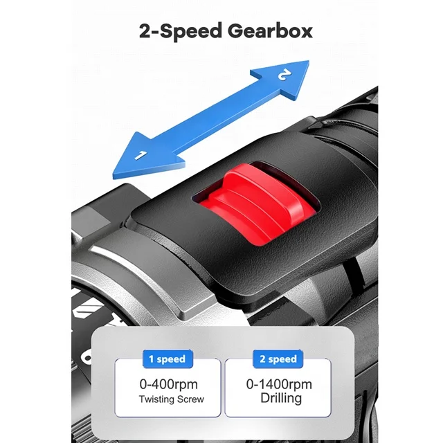 G-max Cordless Machine Power Tools  12V Brushless Motor Rechargeable Drill with LED Lighting