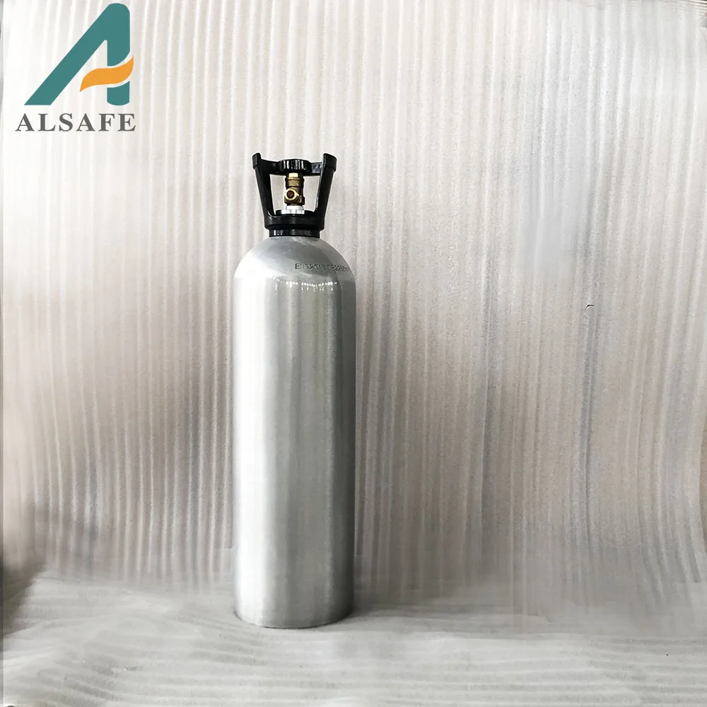 Alsafe Competitive Hot Product oxygen Gas Cylinder 15l 20l Aluminum Seamless Co2 Cylinder With Handle Co2 Tank