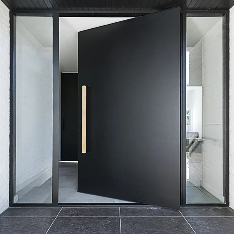 Simple Design Main Gate Pivot Solid Wood Front Entry Door for Villa