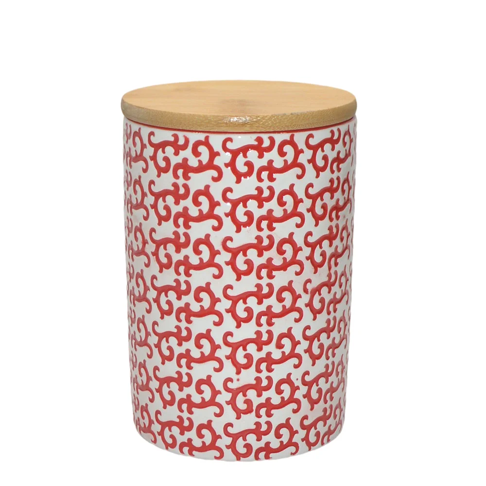 Golden rhombus pattern cookie jar coffee canister custom ceramic kitchen container set