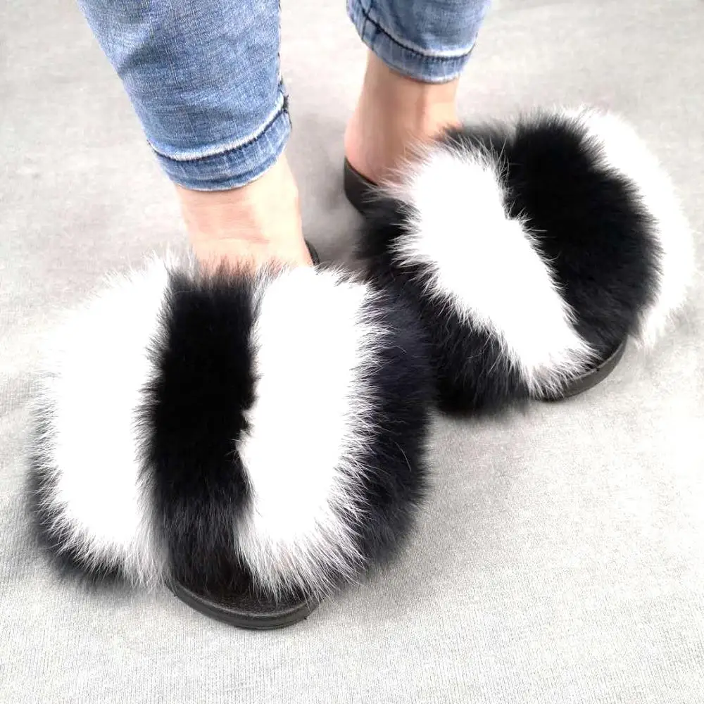 Perfect Wholesale Fashionable Real Fur  Womens Leather Fur Slipper