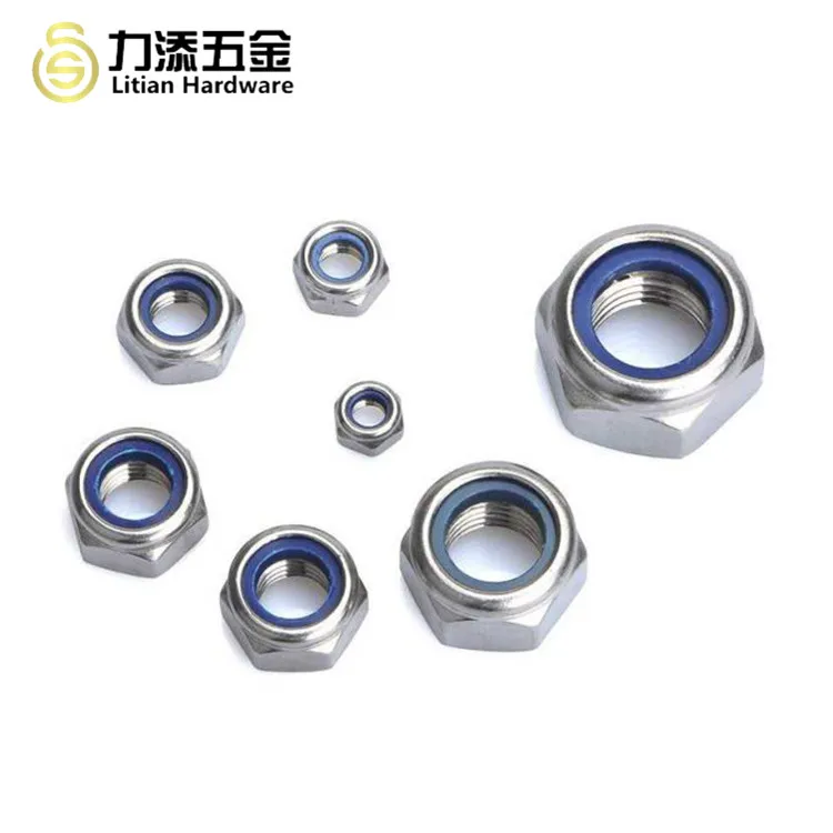 M2 M2.5 M3 M4 M6 M8 M10 M12 A2-70 Stainless Steel Nylon Insert Lock Nut DIN985