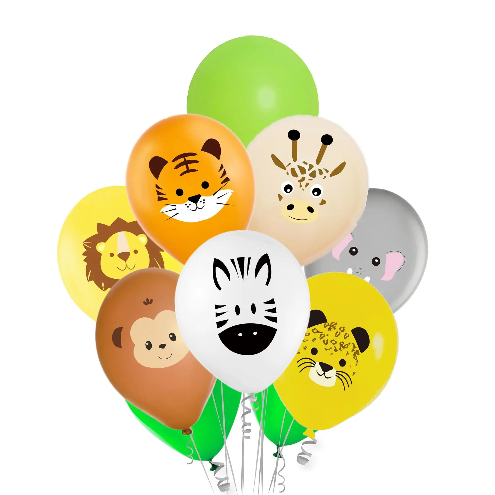Hot 10pcs/set Kids Birthday Party Decoration 12inch Tiger Lion Monkey Paw Jungle Animal Theme Printed Latex Balloons