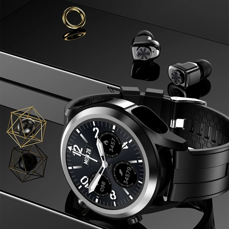 New Arrival Wireless Earbuds, 2 IN 1 Waterproof BT Earphone Two in one Smart Watch TWS Earphone with multi functions