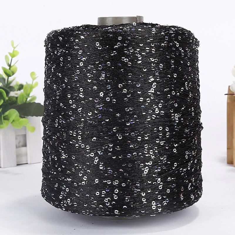 Flash 100% Polyester Bling Glitter Knitting Yarn for Knitted Hijab Scarf and Sweater Available In Stock