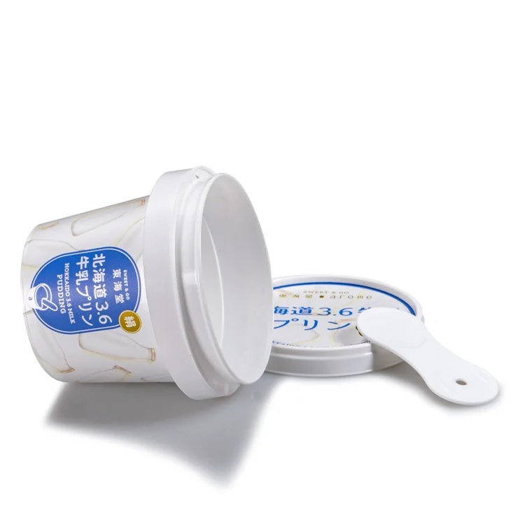 Manufacturer disposable  icecream tub durable IML packaging ice cream container custom  printed plastic ice cream cup with lid