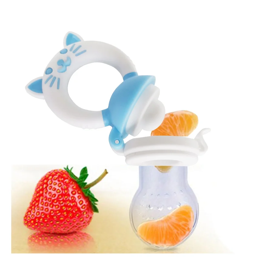Newborn Pacifiers  Silicone Cat Baby Pacifiers Infant Fruit Food Feeder Pacifier
