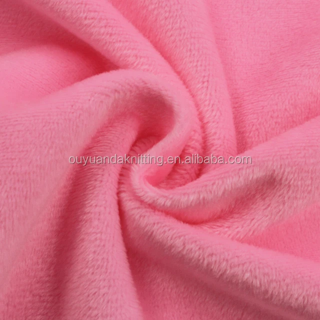 1.5mm Pile Polyester Crystal Velvet Knit Velour Fabric Super Soft Short Pile Minky Plush Fabric for Furry Slippers/Stuffed Toys