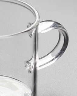 Small, thickened, heat-resistant mini glass teacups