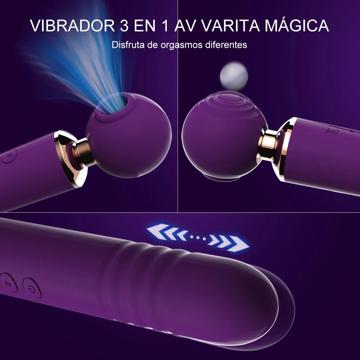 3 In 1 AV Wand Vibrator Clitoris Stimulator Thrusting G Spot Dildo Massager Girl Sex Toys Wanita For Women Couple Adult Market