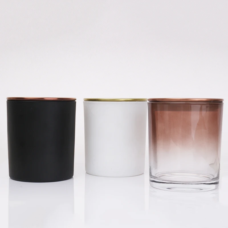 Multicolor 10oz 315ml Customized Painted Colors Glass Candle Jars for Scent Candle Holders with Lid